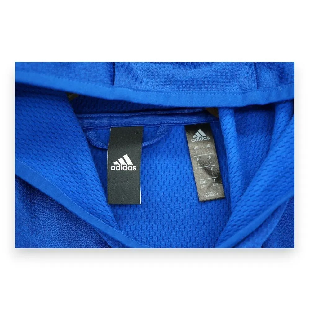 Adidas Sport Hoodie with Team Issue Badge, Collegiate Royal / Heather / White, L